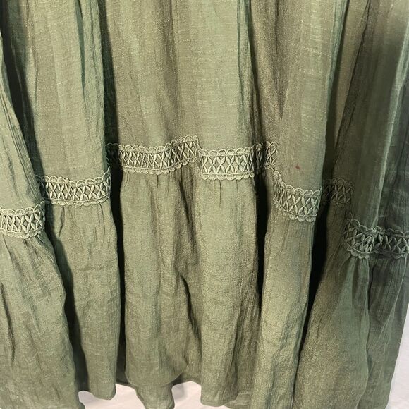 Moss Green Boho Maxi Dress for Summer and Vacation Large - Picture 4 of 13